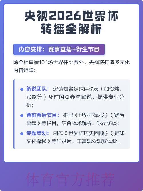 2026世界杯网络直播观看全攻略